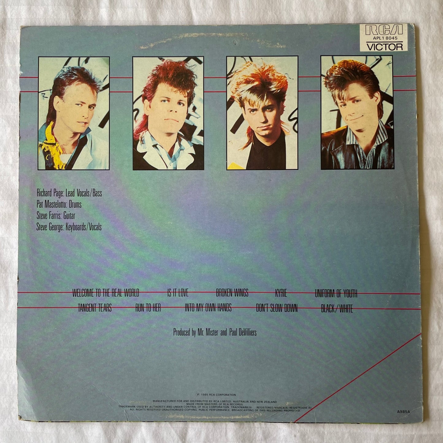 Mr. Mister - Welcome To The Real World - Vinyl LP Record